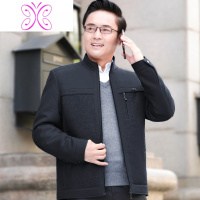 YUANSU爸爸春秋季外套中年男装夹克40岁50中老年人爷爷秋冬装加绒上衣服夹克