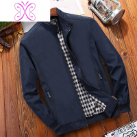 YUANSU春秋季中年男装爸爸薄款立领夹克衫外套中老年人男士秋装休闲上衣夹克
