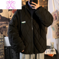 YUANSU秋冬休闲立领棉衣夹克男青少年菱形格秋装上衣胖子大码菠萝纹外套夹克