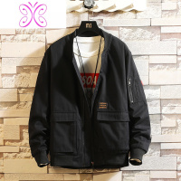 YUANSU秋季日系棒球服工装外套男士飞行员夹克胖子韩版潮流上衣夹克