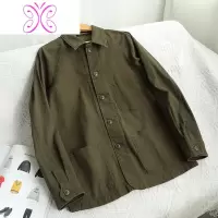 YUANSU复古风衬衫式夹克 秋季男式水洗多口袋工装外套 428991夹克