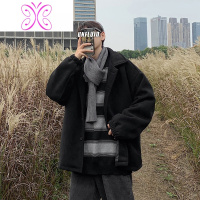 YUANSU毛呢大衣男呢子外套秋冬季宽松风衣中短款韩版潮流帅气休闲英伦风毛呢大衣