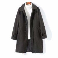 YUANSU 2020冬季新款男装插肩袖中长款休闲气质毛呢大衣C429298毛呢大衣
