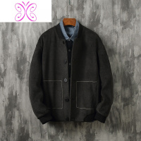 YUANSU毛呢外套男春秋季潮牌修身棒球服韩版潮流秋冬季帅气百搭呢子夹克毛呢大衣