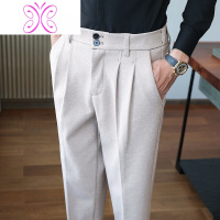 YUANSU冬季毛呢休闲长裤男士垂坠感直筒小西裤宽松加厚保暖西装裤男修身毛呢大衣