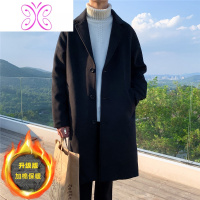 YUANSU呢子大衣中长款2020新款秋冬韩版妮子宽松时尚长款毛呢风衣外套男毛呢大衣