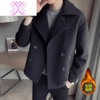 YUANSU男士呢子外套秋冬季成熟稳重男装一套搭配帅气潮流毛呢大衣离子男毛呢大衣