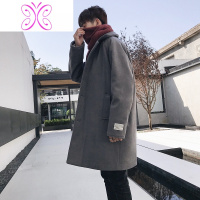 YUANSU呢子毛呢外套男大衣2020年新款中长款秋冬加厚冬季痞帅韩版英伦风毛呢大衣