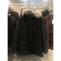 YUANSUHM&ZQRQ男装2019冬装新款中长款连帽棉服派克大衣外套男潮0819500毛呢大衣