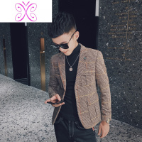YUANSU秋冬季痞帅毛料雅痞西服休闲韩版西装男上衣毛呢外套毛呢大衣