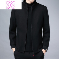 YUANSU男士毛呢子外套短款风衣毛呢双面尼妮子大衣加厚绒夹克秋冬季毛呢大衣