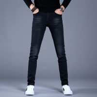 YUANSU男士加绒弹力紧身牛仔裤男潮牌2020秋冬新款休闲潮流裤子修身小脚牛仔裤男