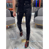 YUANSU2020新款男士秋季个性烫钻修身弹力牛仔裤韩版潮流青年百搭小脚裤牛仔裤男