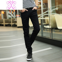 YUANSU春秋季浅色雪花牛仔裤男小脚裤修身韩版潮流弹力男士裤子休闲长裤牛仔裤男