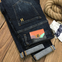 YUANSU秋季仔裤男韩版潮流弹力修身小脚长裤欧美潮牌高端仔裤古士仔裤男