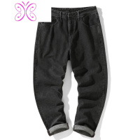 YUANSU秋季美式潮牌复古牛仔裤男宽松休闲长裤子韩版修身小脚九分裤潮流牛仔裤男