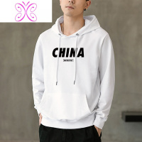 YUANSU大红色加绒帽衫男棉冬季宽松连帽卫衣男学生套头衫潮流带帽外套卫衣