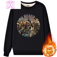 YUANSU卫衣男加绒2020新款秋冬款潮胖子男装宽松200斤大码男士外套冬季卫衣