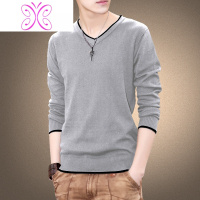 YUANSU毛衣男士厚款针织衫宽松假两件秋冬季韩版个性潮流加绒加厚打底衫毛衣