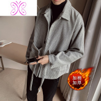 YUANSU2020秋冬季新款毛呢大衣男韩版潮流帅气宽松休闲短款风衣呢子外套毛呢大衣