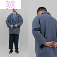 YUANSU雾撞山野 冬季毛呢大衣男长款夹棉加厚保暖过膝呢子外套大码宽松毛呢大衣