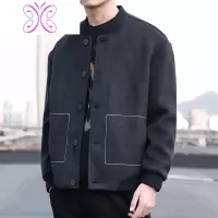 YUANSU毛呢大衣男短款秋冬韩版潮流休闲百搭宽松加厚毛呢子夹克外套毛呢大衣