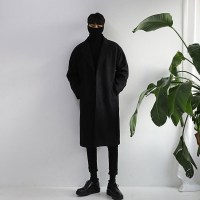 YUANSU2020冬季新款风衣男韩版宽松青年毛呢大衣潮牌加厚中长款呢子外套毛呢大衣