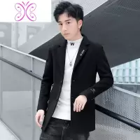 YUANSU毛呢子风衣男秋冬中短款大衣韩版修身毛呢外套2020新款潮流男装毛呢大衣
