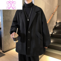 YUANSU冬季毛呢外套男韩版潮流呢子风衣痞帅中长款大衣加厚帅气西装港风毛呢大衣