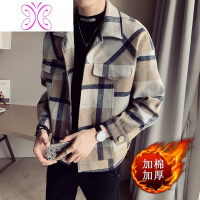 YUANSU2020秋冬季新款风衣男短款宽松毛呢大衣韩版潮流帅气呢子夹克外套毛呢大衣