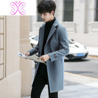 YUANSU呢子外套男大衣2020秋冬季新款加绒加厚潮流修身风衣男毛呢中长款毛呢大衣