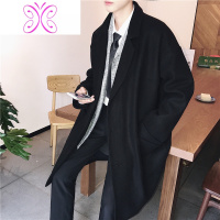 YUANSU毛呢大衣男士秋冬季加厚日系风衣中长款英伦风过膝呢子男宽松外套毛呢大衣