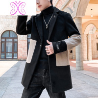 YUANSU毛呢大衣男中长款韩版秋冬季2020年新款风衣男士潮流休闲呢子外套毛呢大衣