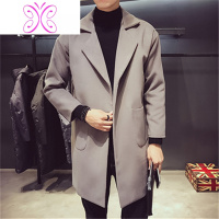 YUANSU秋冬季新款风衣男士韩版潮流宽松中长款毛呢大衣休闲秋装呢子外套毛呢大衣