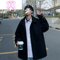 YUANSU毛呢大衣男冬季韩版潮流帅气中长款风衣秋装男士加棉加厚呢子外套毛呢大衣