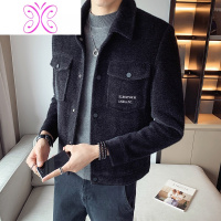 YUANSU男士痞帅呢子外套短款加厚韩版潮流秋装夹克休闲百搭毛呢大衣冬季毛呢大衣