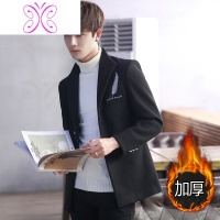 YUANSU毛呢子外套男士短款2020春秋季装新款韩版夹克大衣潮流冬加绒加厚毛呢大衣