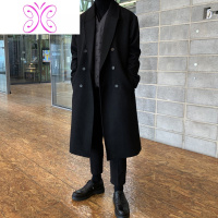 YUANSU毛呢大衣男秋冬季加厚过膝呢子风衣韩版潮流英伦风双面非绒外套毛呢大衣