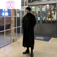 YUANSU毛呢大衣男冬季加厚中长款韩版潮流痞帅英伦风衣非绒双面呢外套毛呢大衣