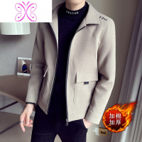 YUANSU2020秋冬季新款风衣男短款修身毛呢大衣韩版潮流帅气呢子夹克外套毛呢大衣