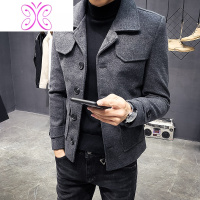 YUANSU2020新款秋季韩版毛呢大衣男修身外套男士青年潮流短款呢子风衣毛呢大衣