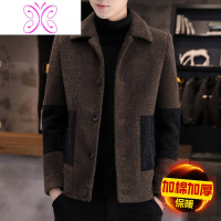 YUANSU毛呢短夹克男士冬季加棉加厚呢子大衣男短款小风衣男秋冬保暖外套毛呢大衣