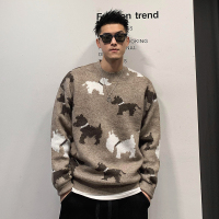 YUANSU徐太浪卡通圆领针织衫男冬季美式潮流打底毛衣时尚慵懒风超火线衣毛衣