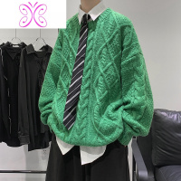 YUANSU@ 秋冬2020新款加厚毛衣男学生粗线麻花潮流圆领针织衫毛衣