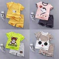 夏季宝宝短袖套装纯棉婴儿衣服儿童家居服夏装男童短裤小孩睡衣潮