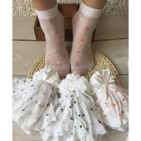 10双装儿童袜子女童白色薄款短袜夏季网眼透气泡泡袜牛奶丝宝宝袜