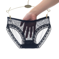 蕾丝全透明内裤超薄网纱面料透视女士内衣真人实拍大码火辣丁字裤