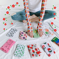 泫雅风防晒女手袖护臂袖套印花冰丝手套开车神器冰可爱网红美少女