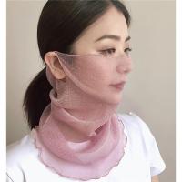 韩版夏季面罩套头围脖女纯色防晒遮阳口罩薄款透气面纱脖套小丝巾