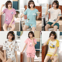 睡衣女夏套装 短袖两件套 韩版清新可爱卡通学生睡衣可外穿家居服